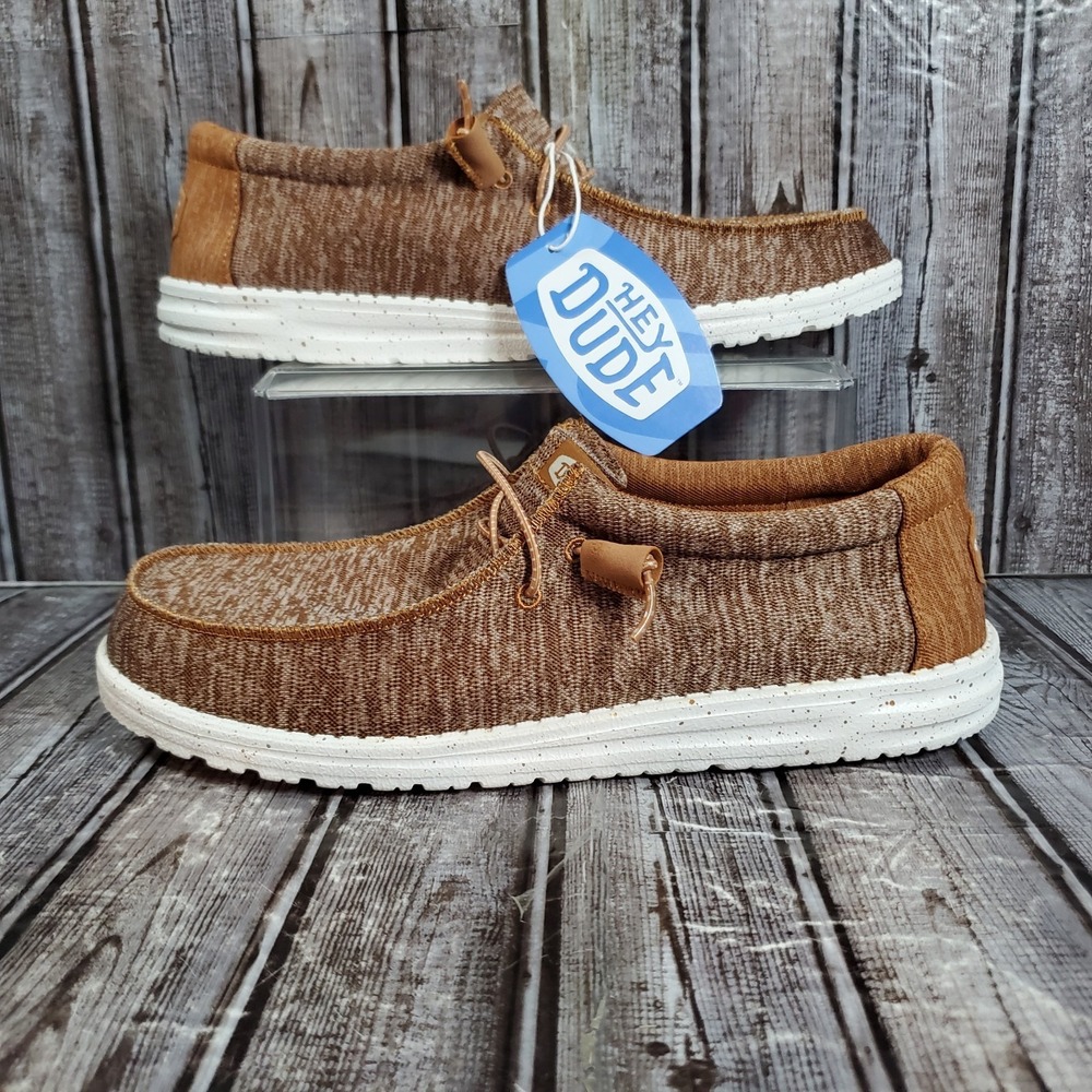 Hey Dude Men's Wally Sport Knit Slip-On Brown Loafers Size M12 - Picture 3 of 9